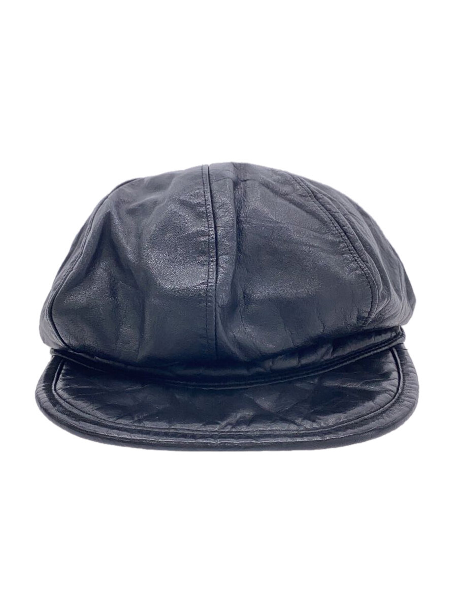 【中古】NUMBER (N)INE◆01AW/判定基準期/キャスケット/--/牛皮/BLK/無地/メンズ//【服飾雑貨他】