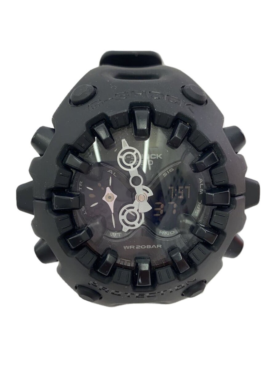 【中古】CASIO◆石英ウオッチ_G-SHOCK/デジアナ/天然ゴム/BLK/BLK【服飾雑貨他】