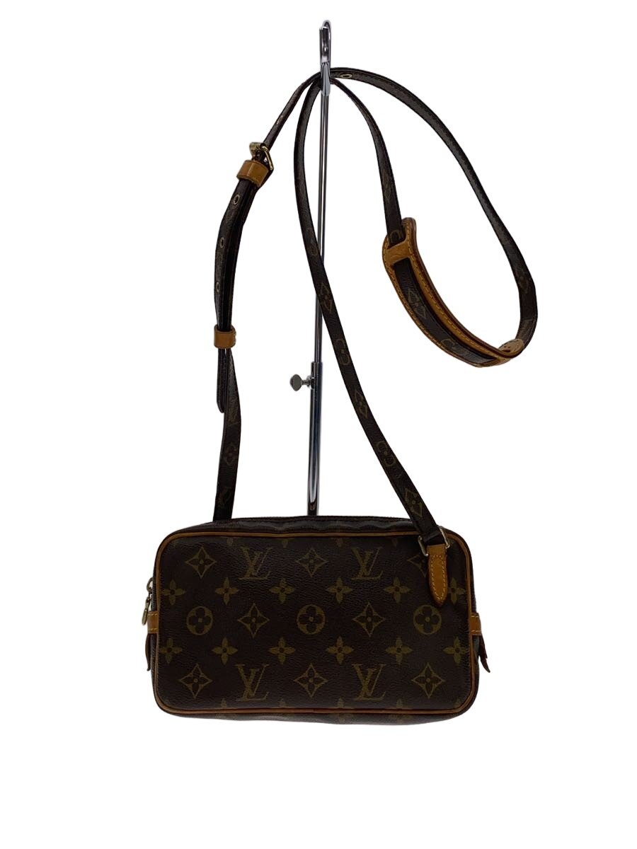 【中古】LOUIS VUITTON◆LOUIS VUITTON ポシェット・マルリー・バンドリエール_モノグラム・帆布/PVC/BRW【御徒面子】