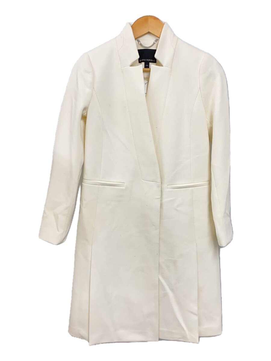 【中古】BANANA REPUBLIC◆厚地の外套/XS/ポリエステル/WHT【レディース御召しもの】