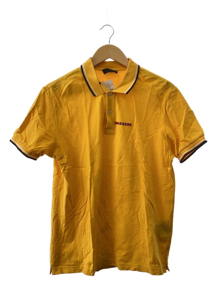 【中古】PRADA◆スポーツシャツ/L/綿織物/YLW/無地//【メンズウェア】