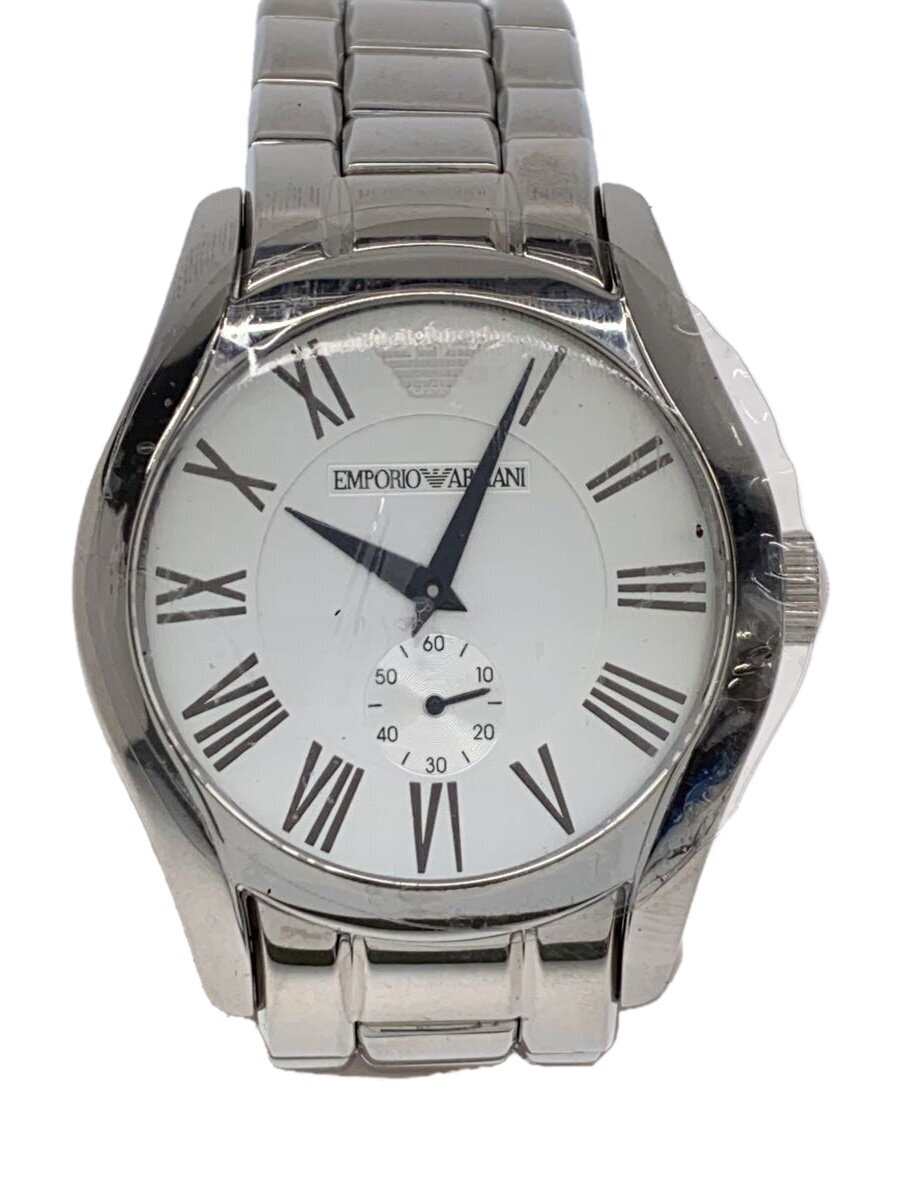 【中古】EMPORIO ARMANI◆古典派音楽_バレンテ_ラージ_QZ_SS_43粍/アナログ/SLV//【服飾雑貨他】