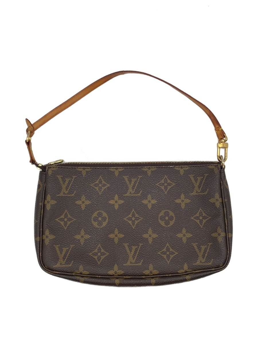 【中古】LOUIS VUITTON◆1)ポシェット・アクセソワール_モノグラム・帆布/PVC/BRW【御徒面子】