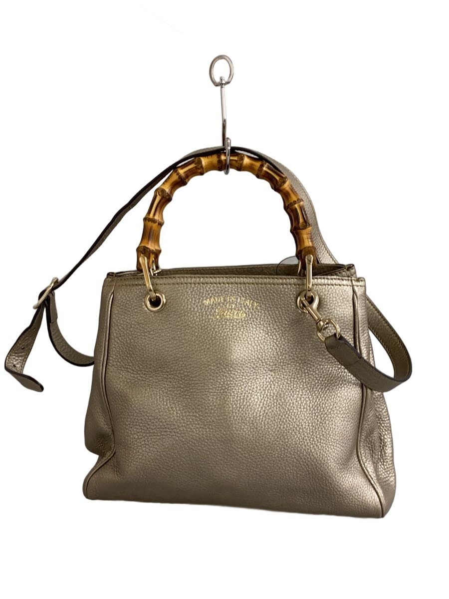 【中古】GUCCI◆ショルダーバッグ/レザー/メタリック/BEG【バッグ】|2nd STREET 店