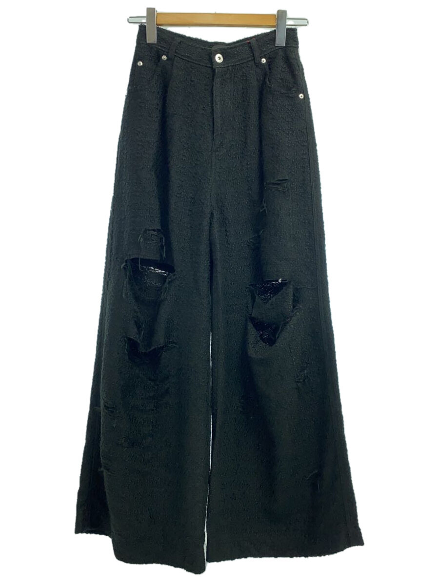【中古】MAISON SPECIAL◆下つ方/38/アクリル樹脂/BLK/21241465304/Tweed DistRessed Wide Pants//【メンズウェア】
