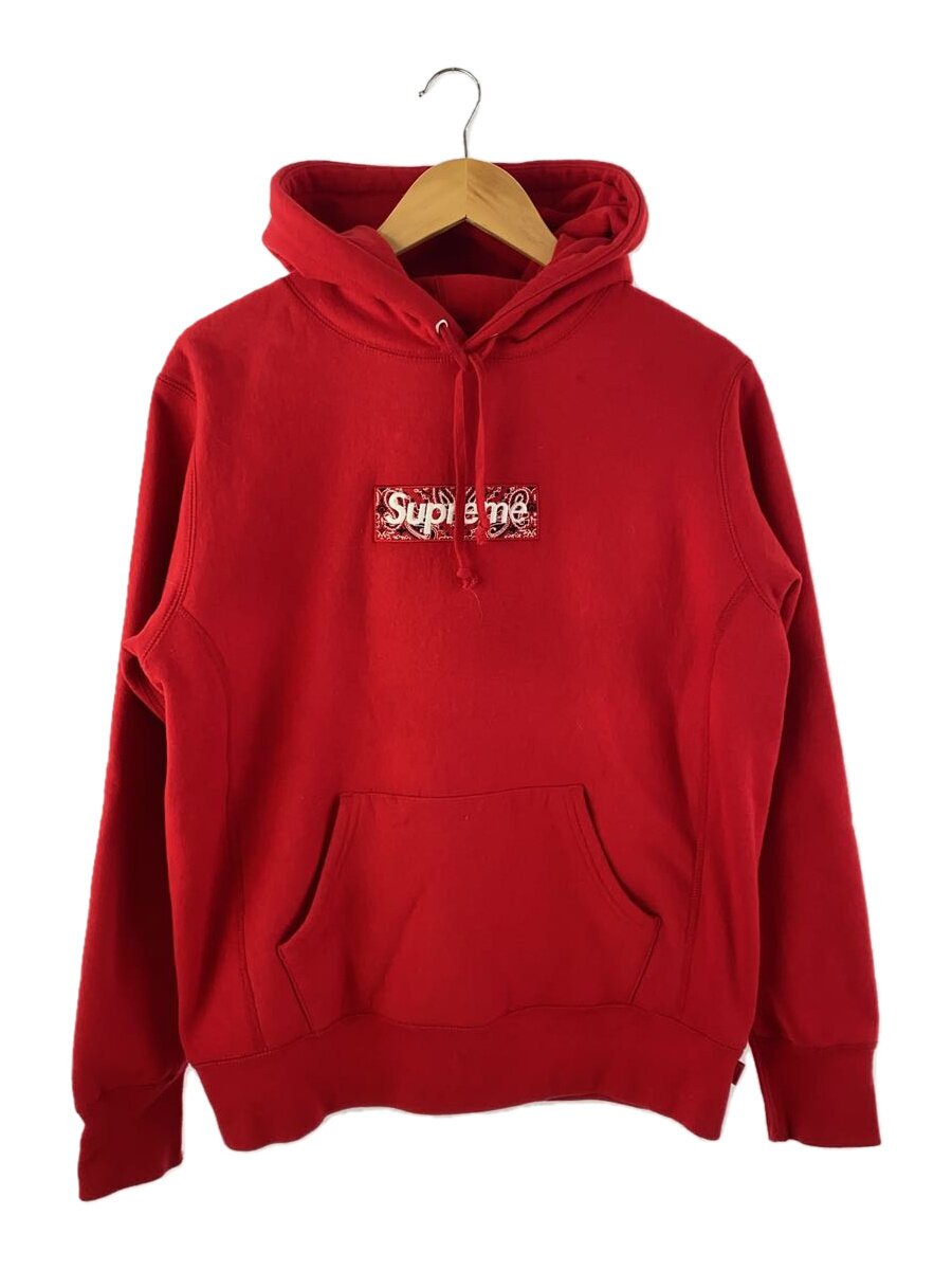 【中古】Supreme◆19AW/bandana box logo/パーカー/S/綿織物/赤いこと【メンズウェア】