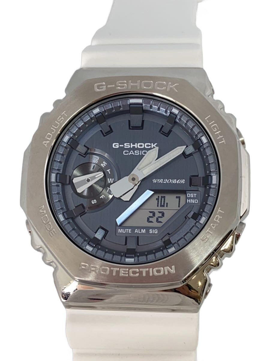 【中古】CASIO◆石英ウオッチ_G-SHOCK/デジアナ/IDG/WHT【服飾雑貨他】