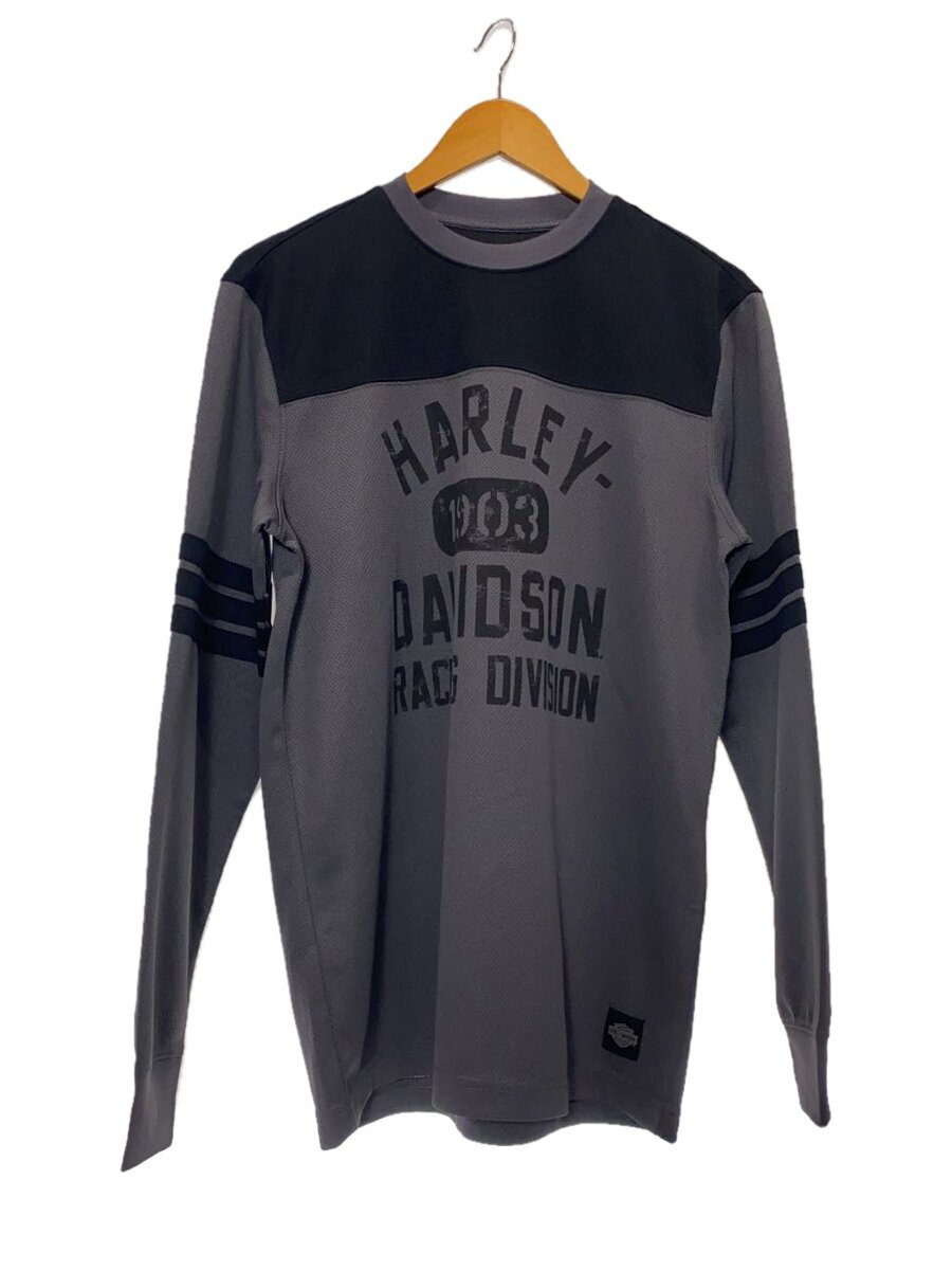 【中古】HARLEY DAVIDSON◆長袖プルオーバー/S/ポリエステル/BLK/無地/96544-23VM【メンズウェア】