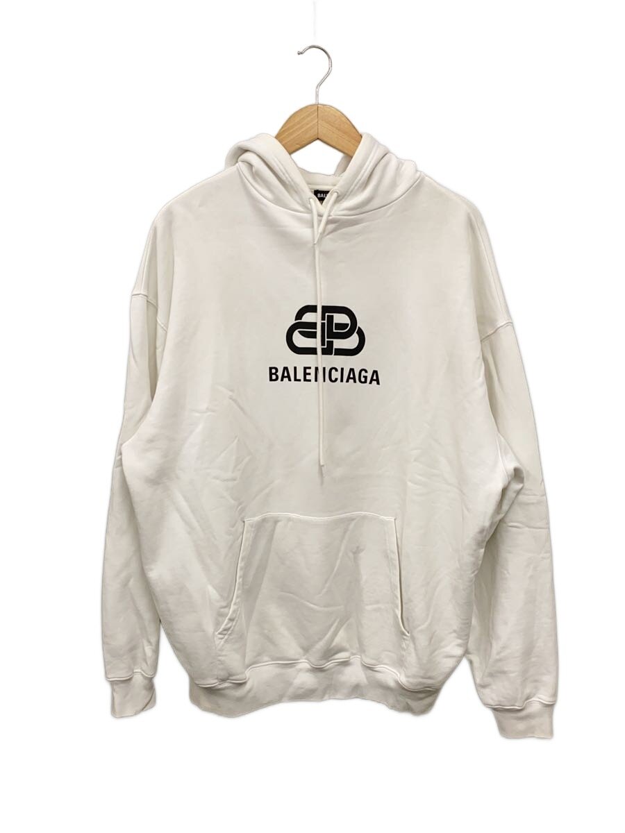【中古】BALENCIAGA◆パーカー/S/コットン/WHT/570792/BBロゴ/首元汚れ有【メンズウェア】｜2ｎｄ STREET 店