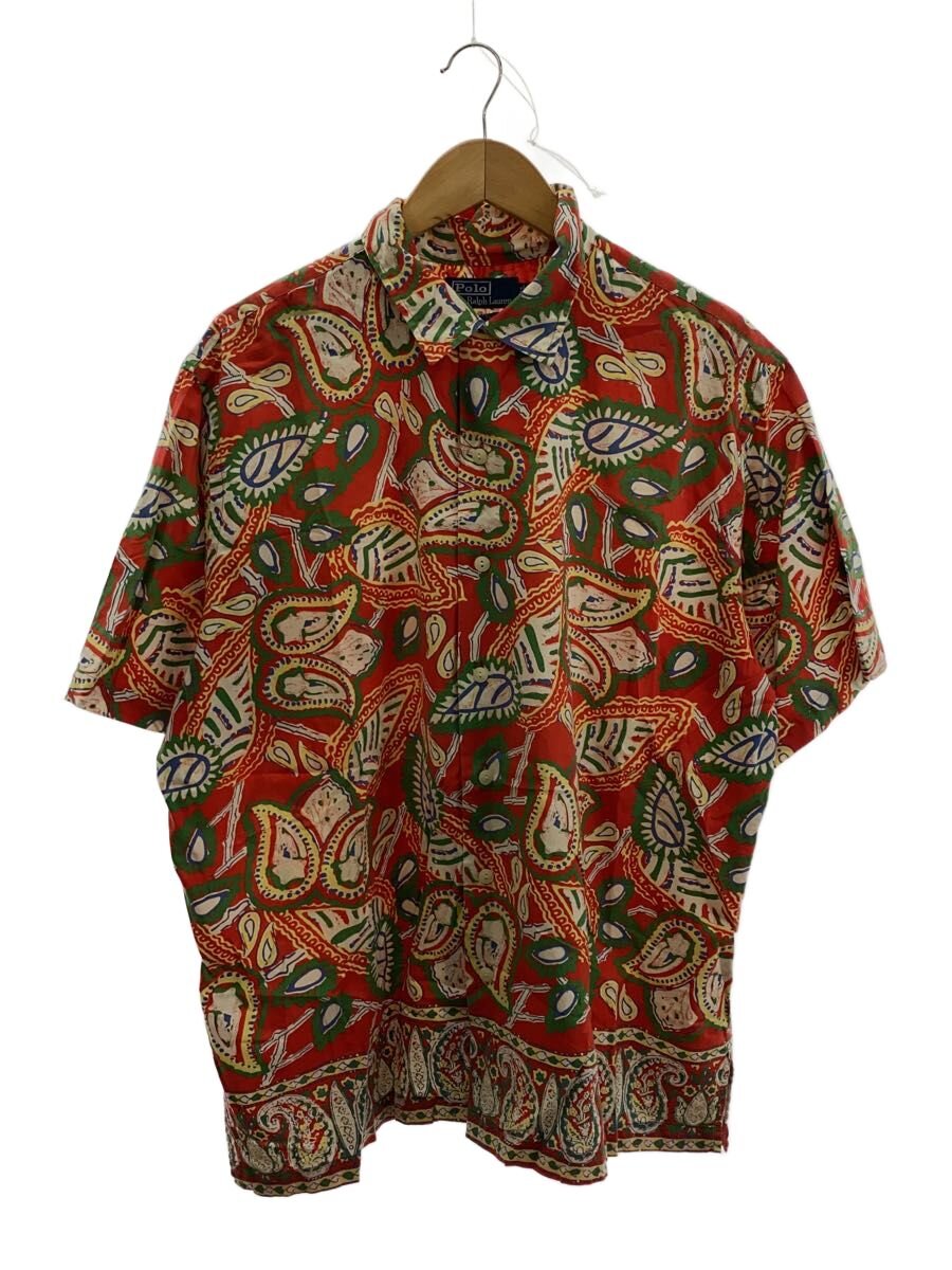 【中古】POLO RALPH LAUREN◆アロハシャツ/L/コットン/RED/総柄【メンズウェア】|2nd STREET 店