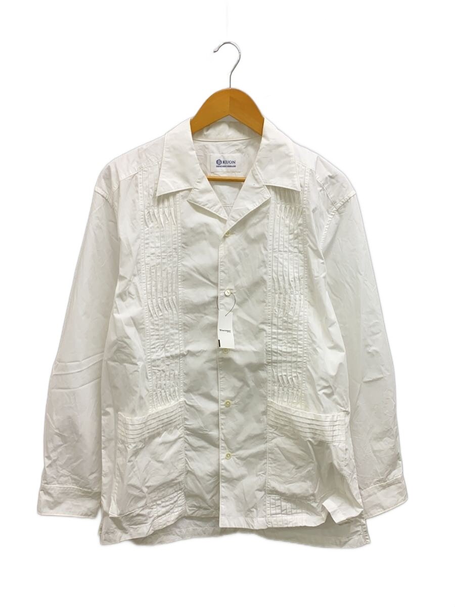 【中古】KUON◆長袖プルオーバー/L/綿織物/WHT/無地/112sh051200/襟シミ有/キューバ共和国プルオーバー//【メンズウェア】