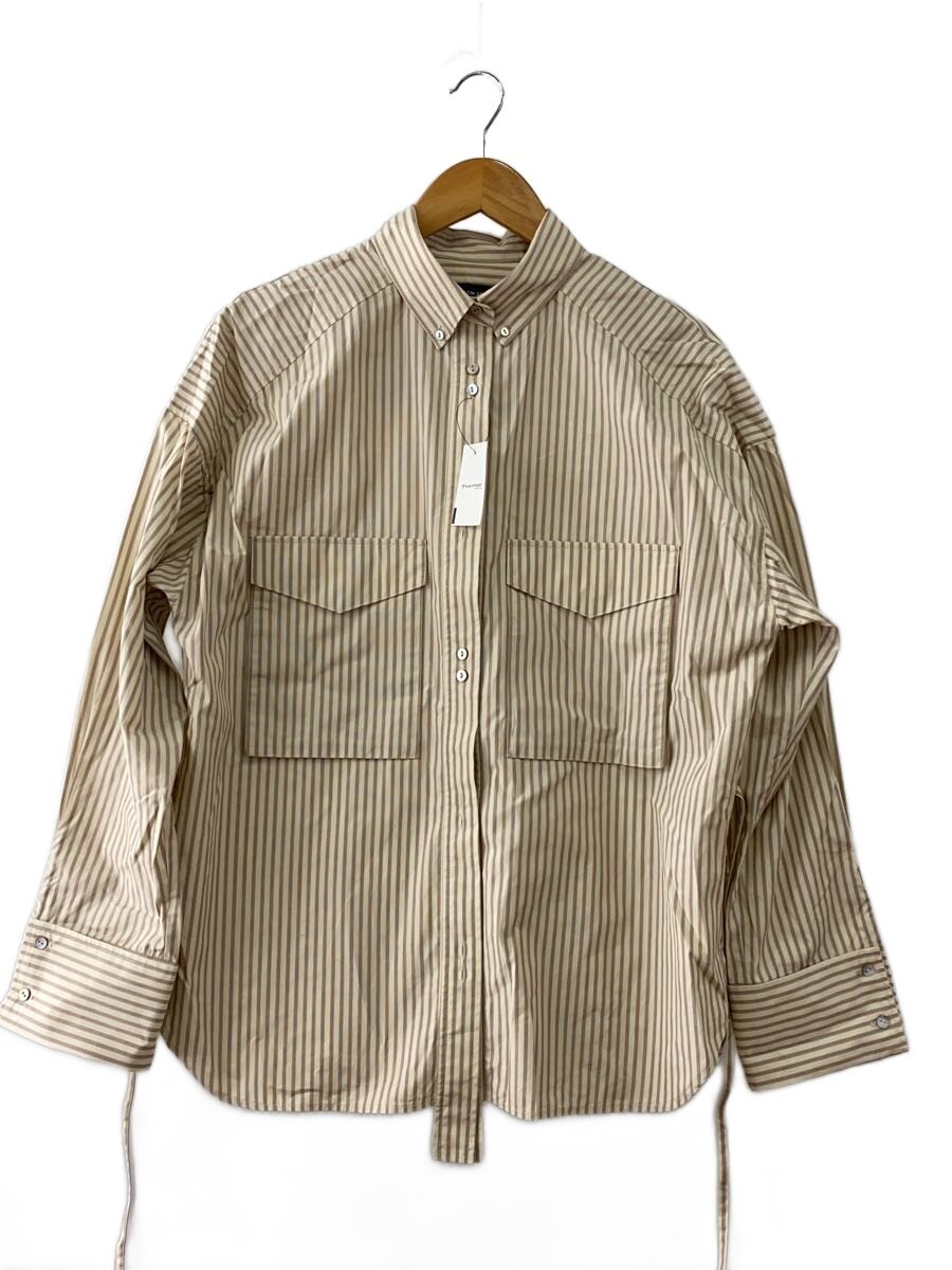 【中古】MAISON SPECIAL◆25SS/Button Down Shirt/FREE/綿織物/BEG/縞模様/21251315802【レディースお召しもの】