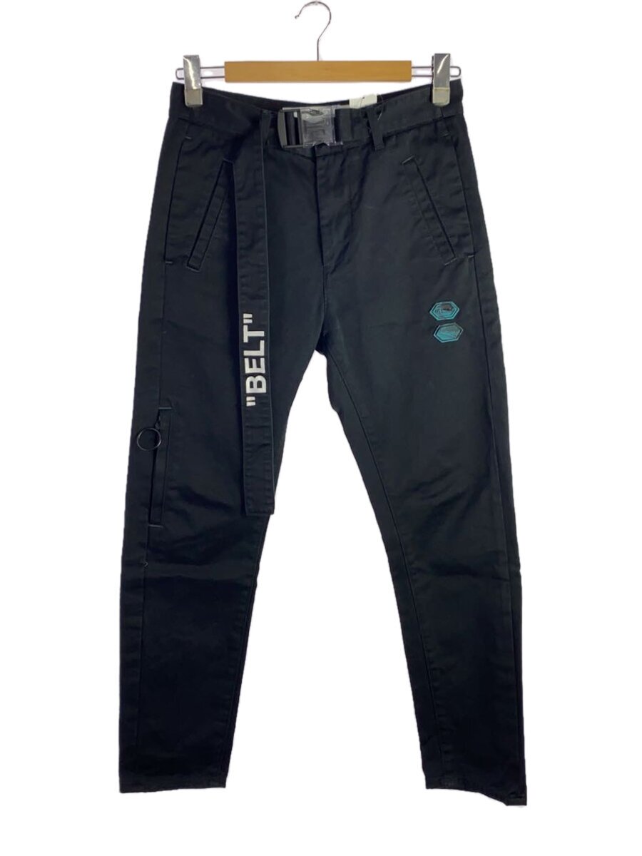 【中古】OFF-WHITE◆Belted Tapered Jeans/下つ方/28/綿織物/BLK/OMCG017R20D05001【メンズウェア】