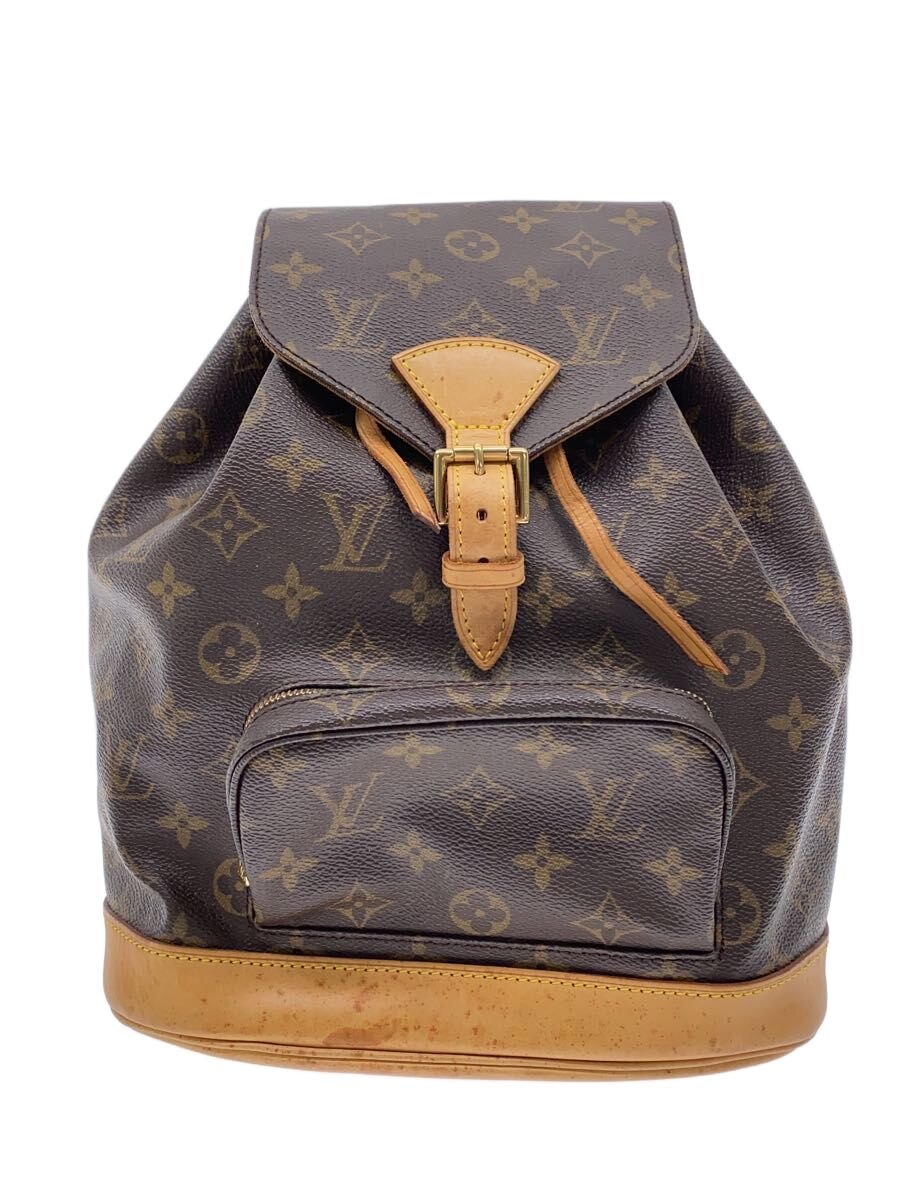 【中古】LOUIS VUITTON◆モン掏摸MM_モノグラム・帆布/PVC/BRW/総柄【御徒面子】