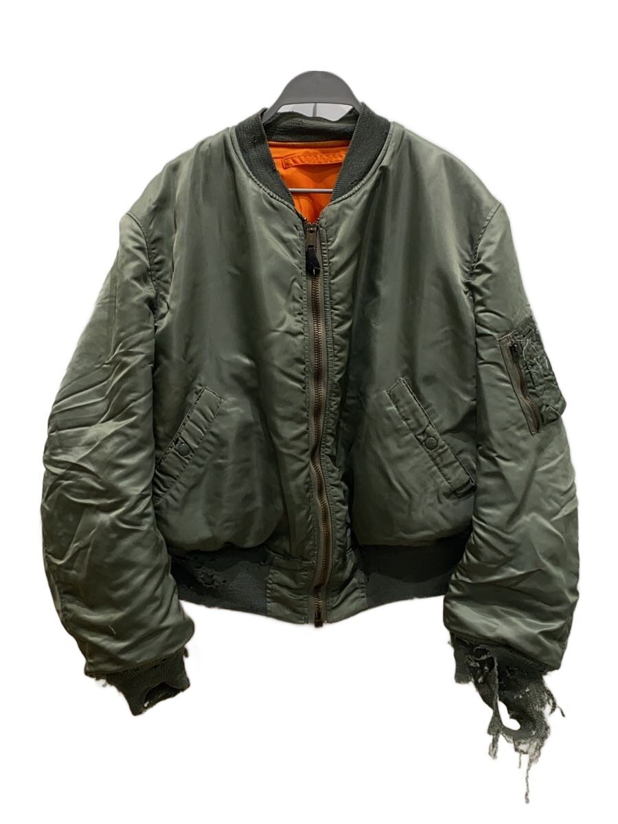 【中古】ALPHA INDUSTRIES◆I/L-2B/MA-1/CONMAR ZIP/上衣/XL/羊毛/KHK【メンズウェア】