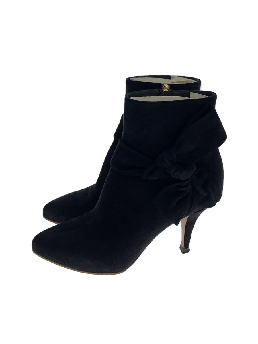 【中古】VALENTINO GARAVANI◆シュロの葉/遊撃手ブーツ/37/BLK/スウェード【シューズ】
