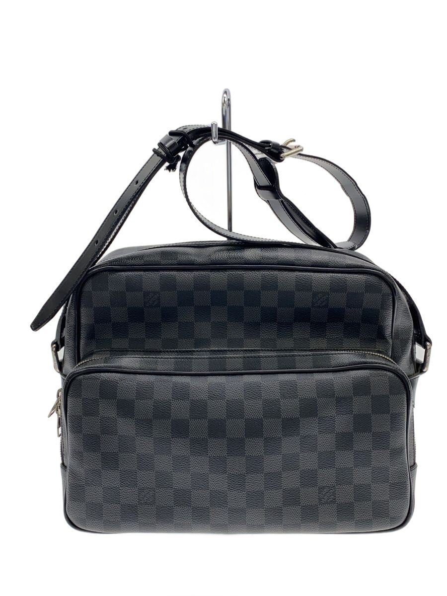 【中古】LOUIS VUITTON◆イオ_ダミエ・グラフィット/PVC/BLK【御徒面子】