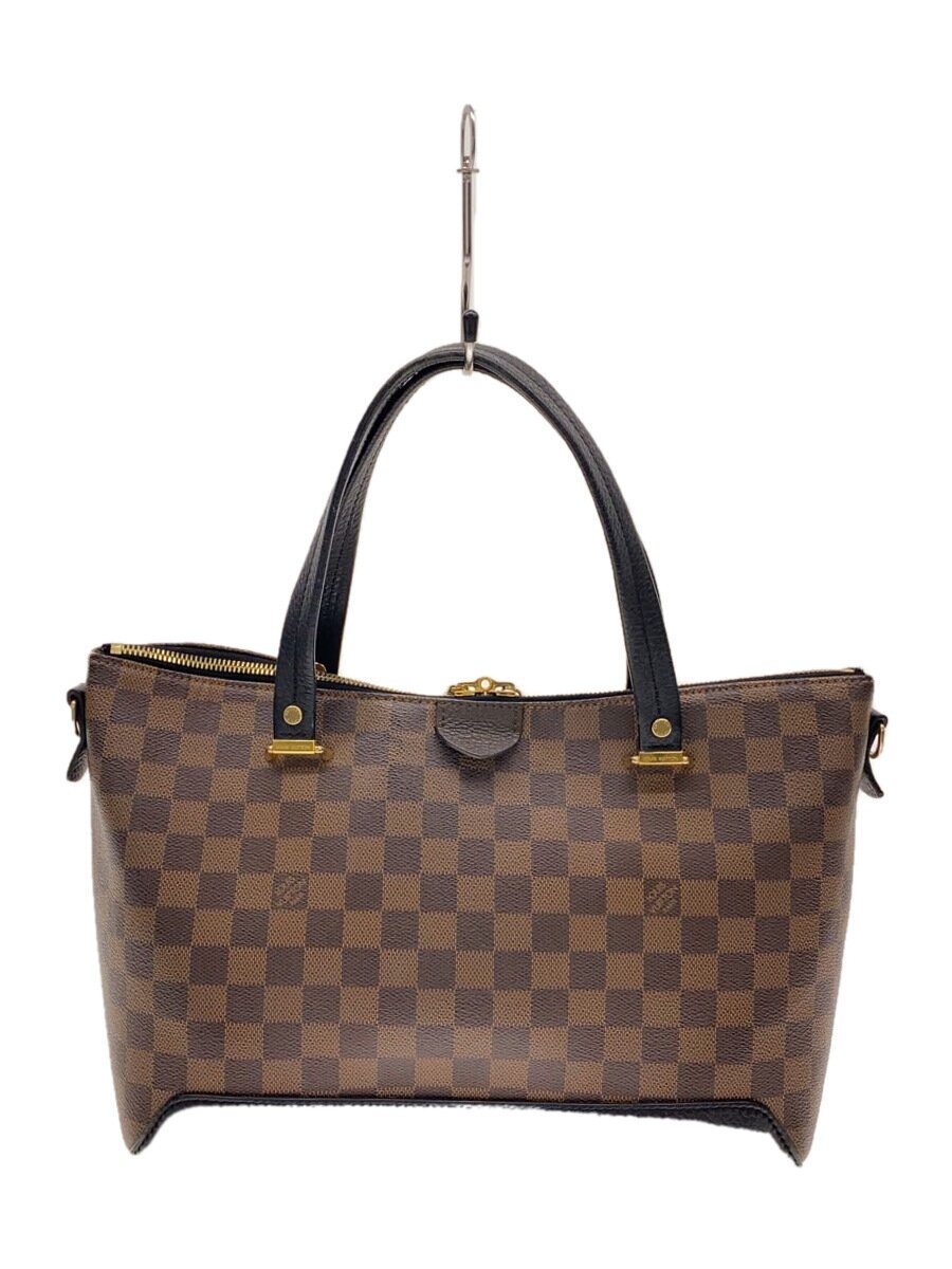 【中古】LOUIS VUITTON◆ハイドパーク_ダミエ・エベヌ_BRW/PVC/BRW/総柄【御徒面子】