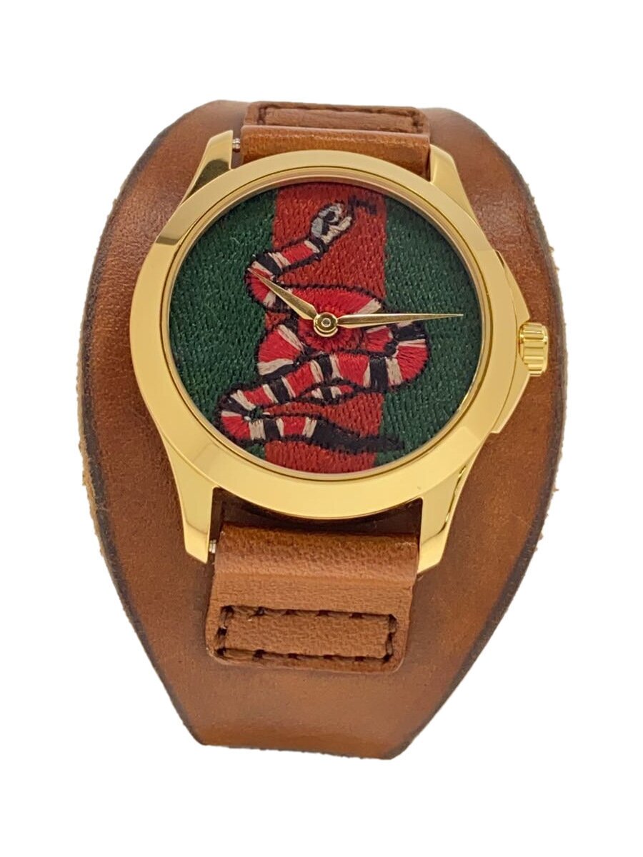 【中古】GUCCI◆石英ウオッチ/アナログ/なめし革/YA126483【服飾雑貨他】