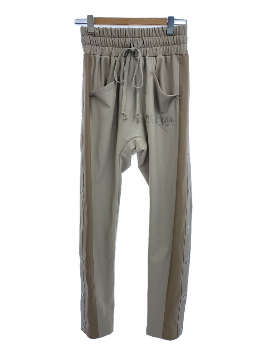 【中古】CVTVLIST◆LEATHER SIDESNAP PANTS/23AW/1/フェイクレザー/BEG/2301020402【メンズウェア】