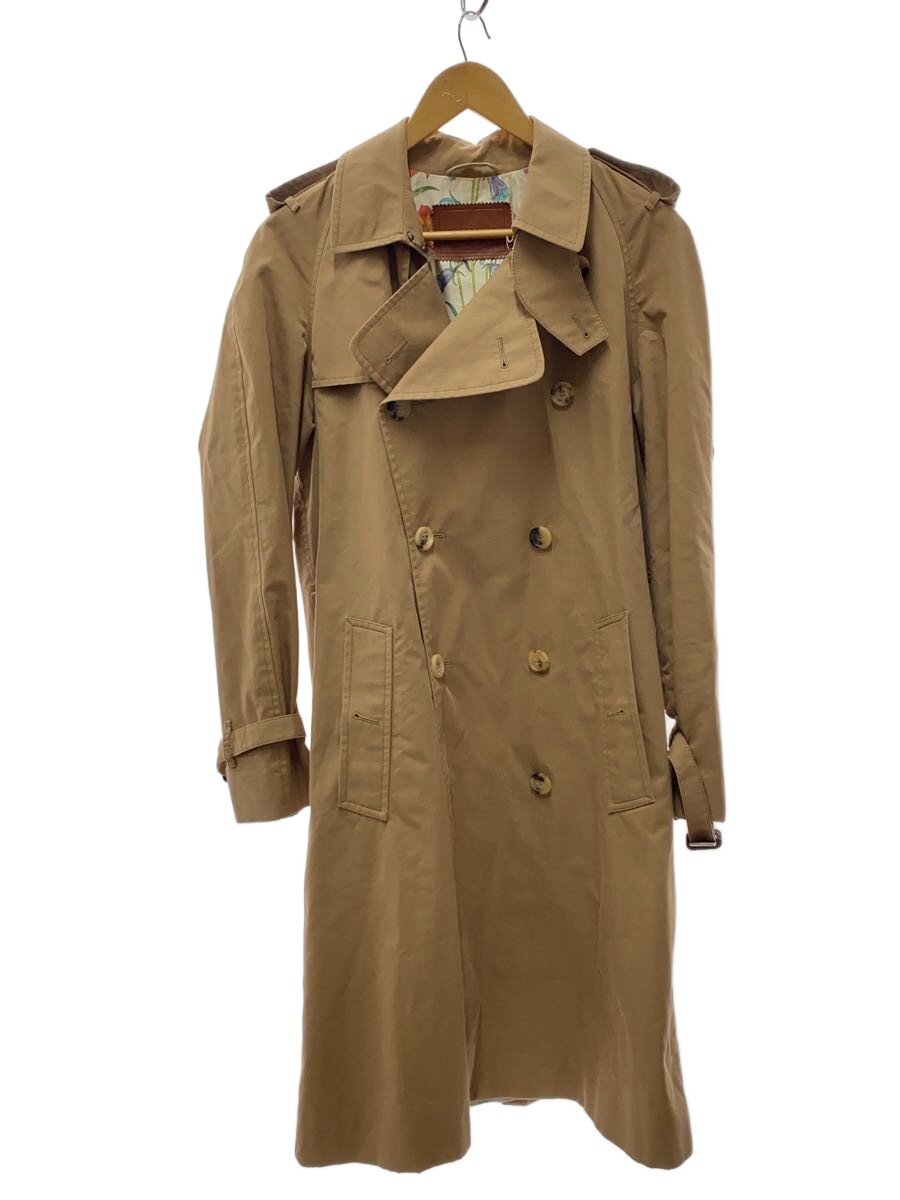 【中古】GUCCI◆フローラルライニングトレンチコート/36/綿織物/赤銅色【レディース御召しもの】