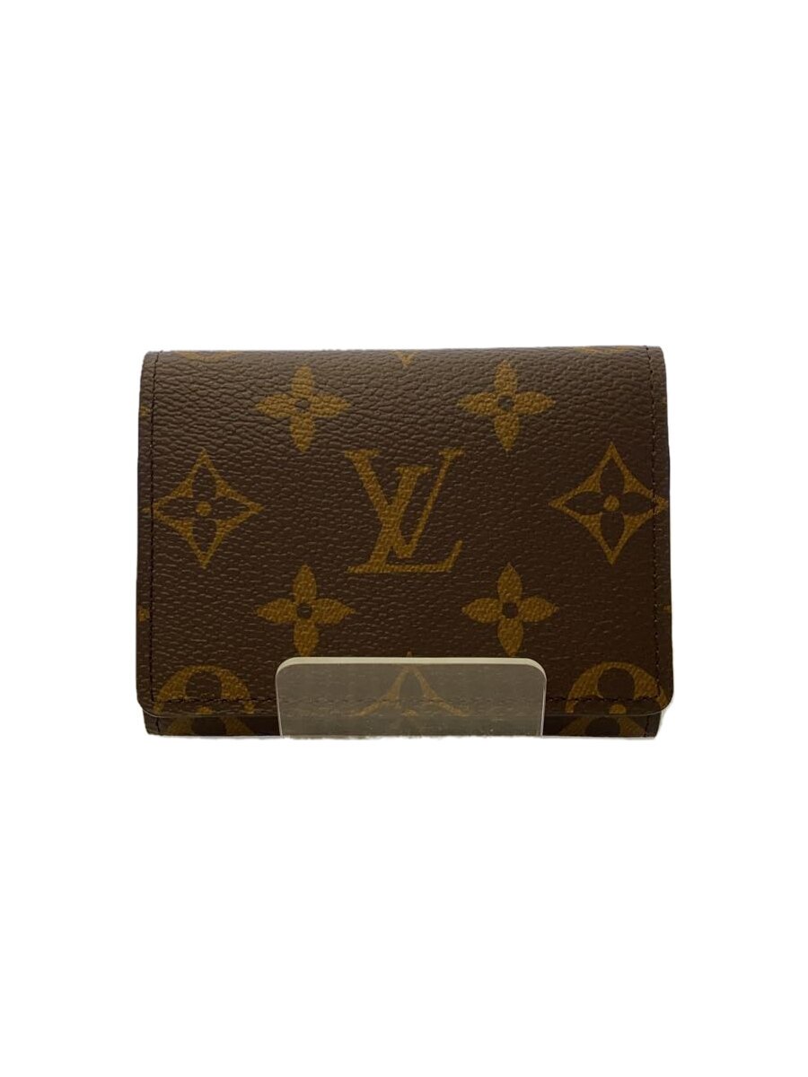 【中古】LOUIS VUITTON◆アンヴェロップ・カルトドゥヴィジット_モノグラム・帆布_BRW/PVC/BRW/総柄/メンズ//【服飾雑貨他】