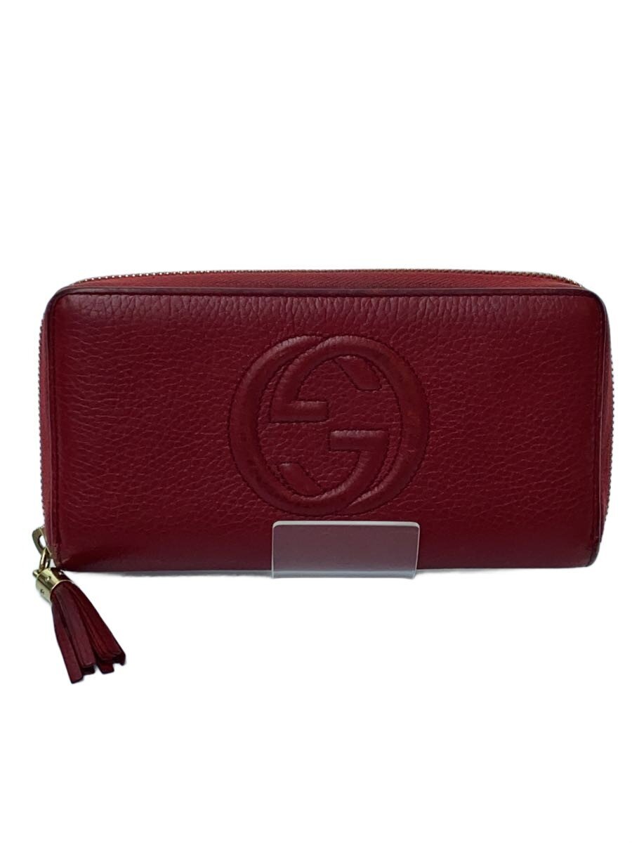【中古】GUCCI◆長紙入れ_ソーホー/なめし革/RED/レディース【服飾雑貨他】