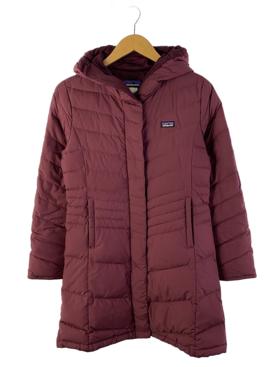【中古】patagonia◆ロングダウンジャケット/XL/ポリエステル/BRD/無地/6828【レディース御召しもの】