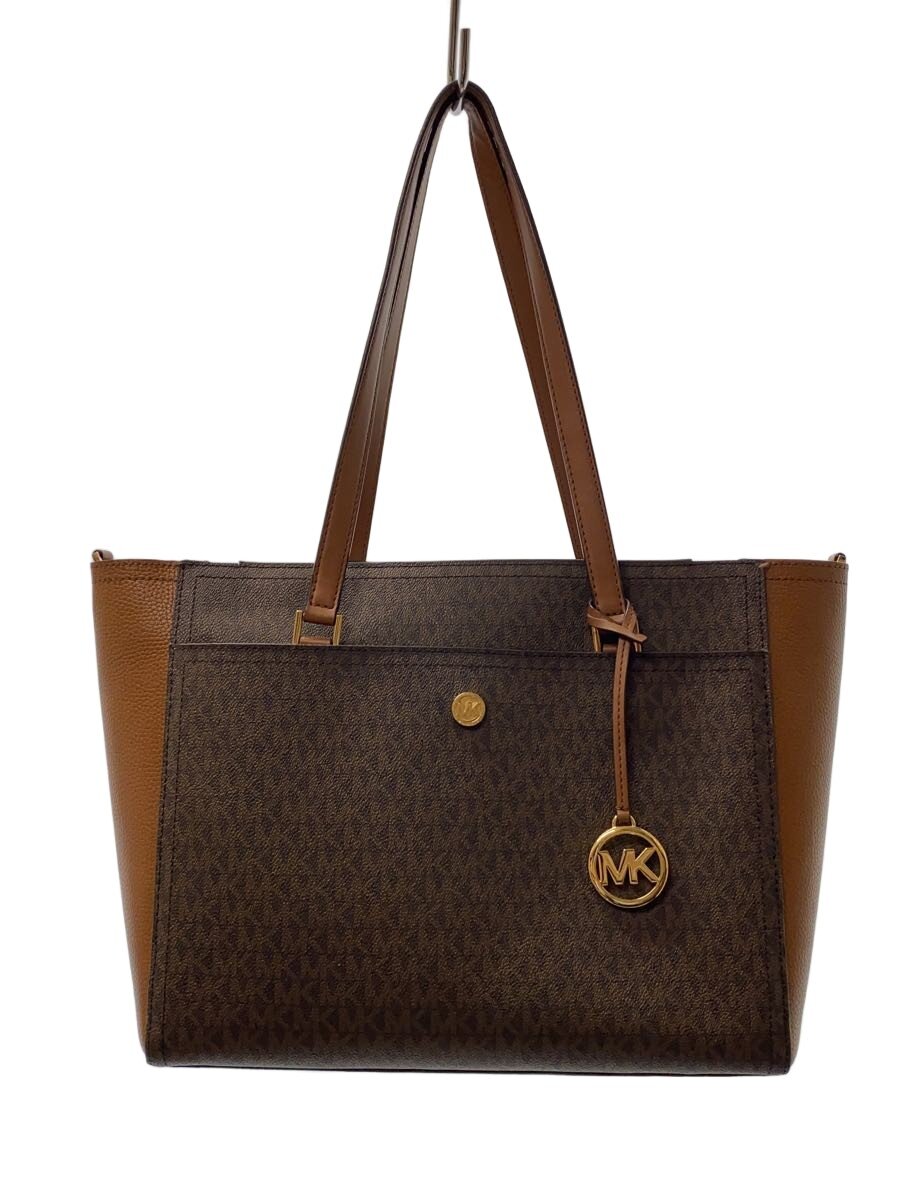 【中古】MICHAEL KORS◆トートバッグ/PVC/BRW/総柄/35T1G5M17B/トートのみ/MK書き判【御徒面子】