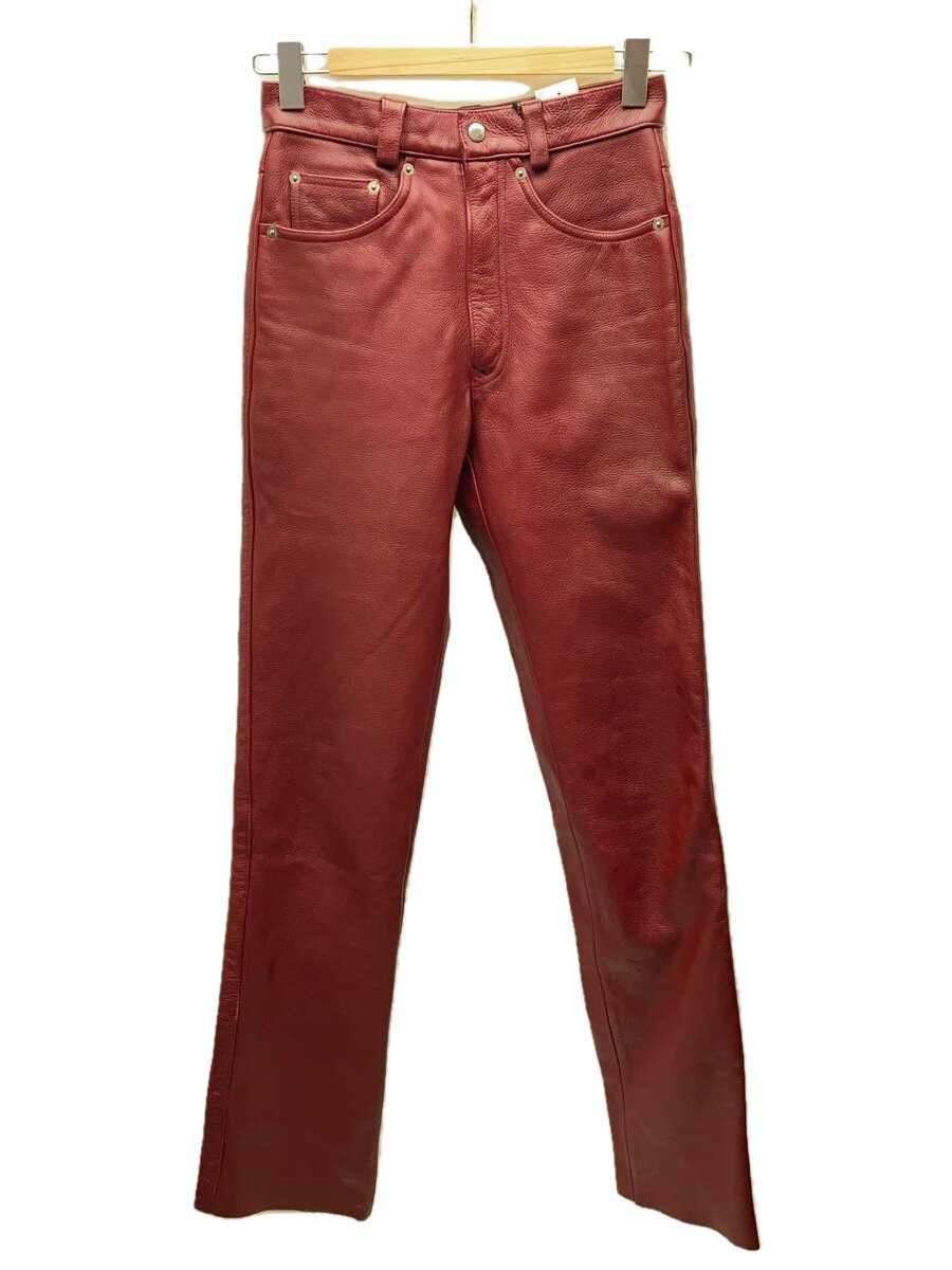 【中古】なめし革ズボン下/28/なめし革/RED/90s//【レディース御召しもの】