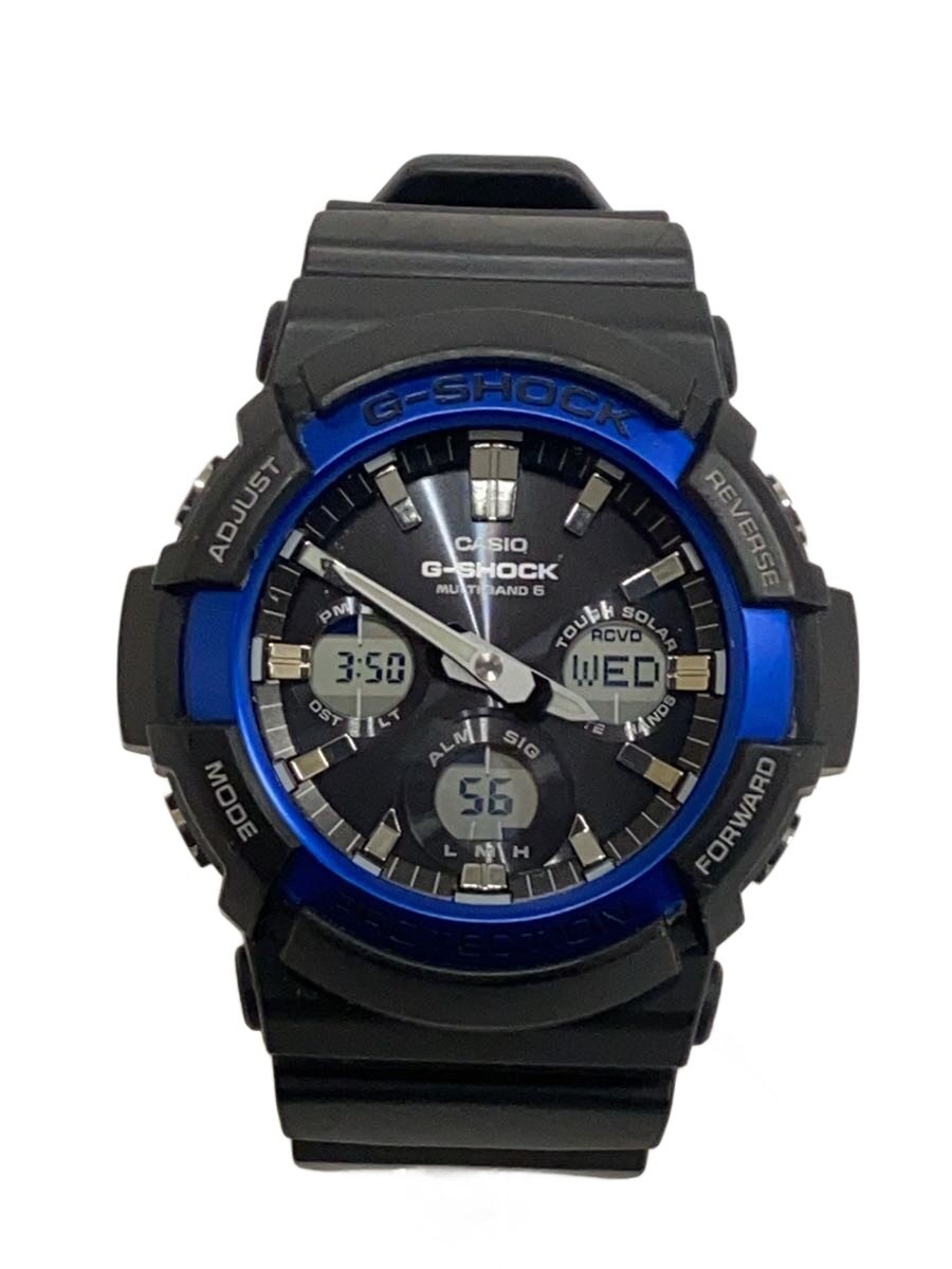 【中古】CASIO◆ソーラーウオッチ・G-SHOCK/デジアナ/天然ゴム/BLK【服飾雑貨他】