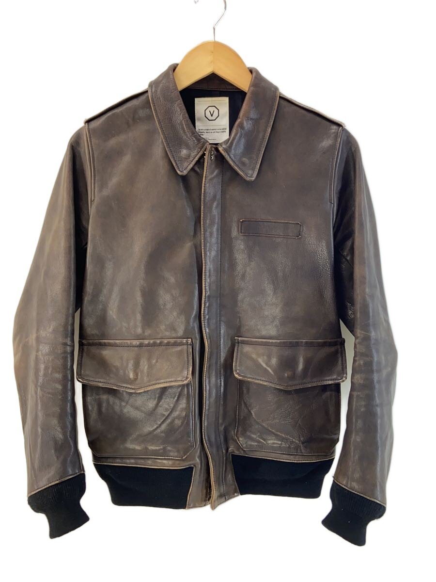 【中古】visvim◆なめし革上衣・上衣/S/牛皮/BRW/無地【メンズウェア】