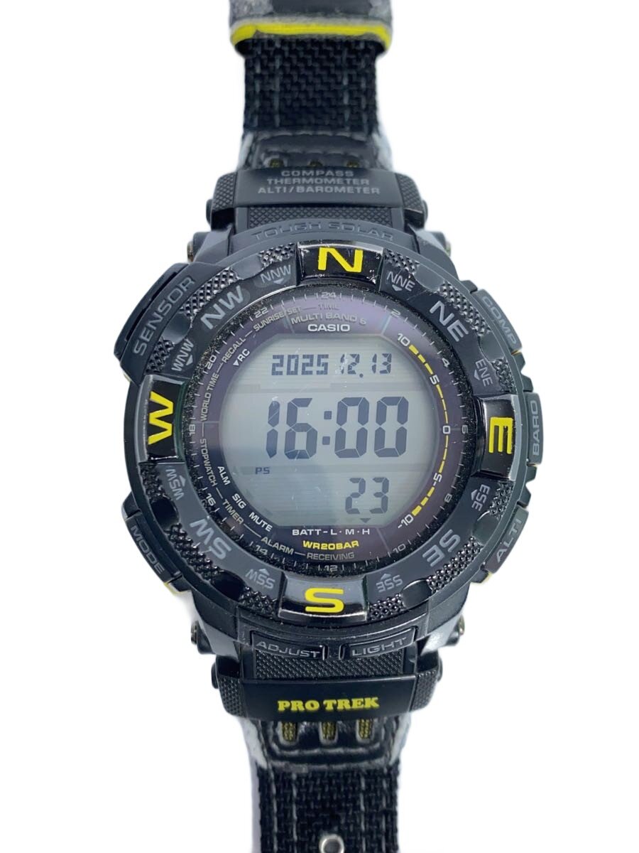 【中古】CASIO◆ソーラーウォッチ・PROTREK/デジタル/BLK/BLK【服飾雑貨他】