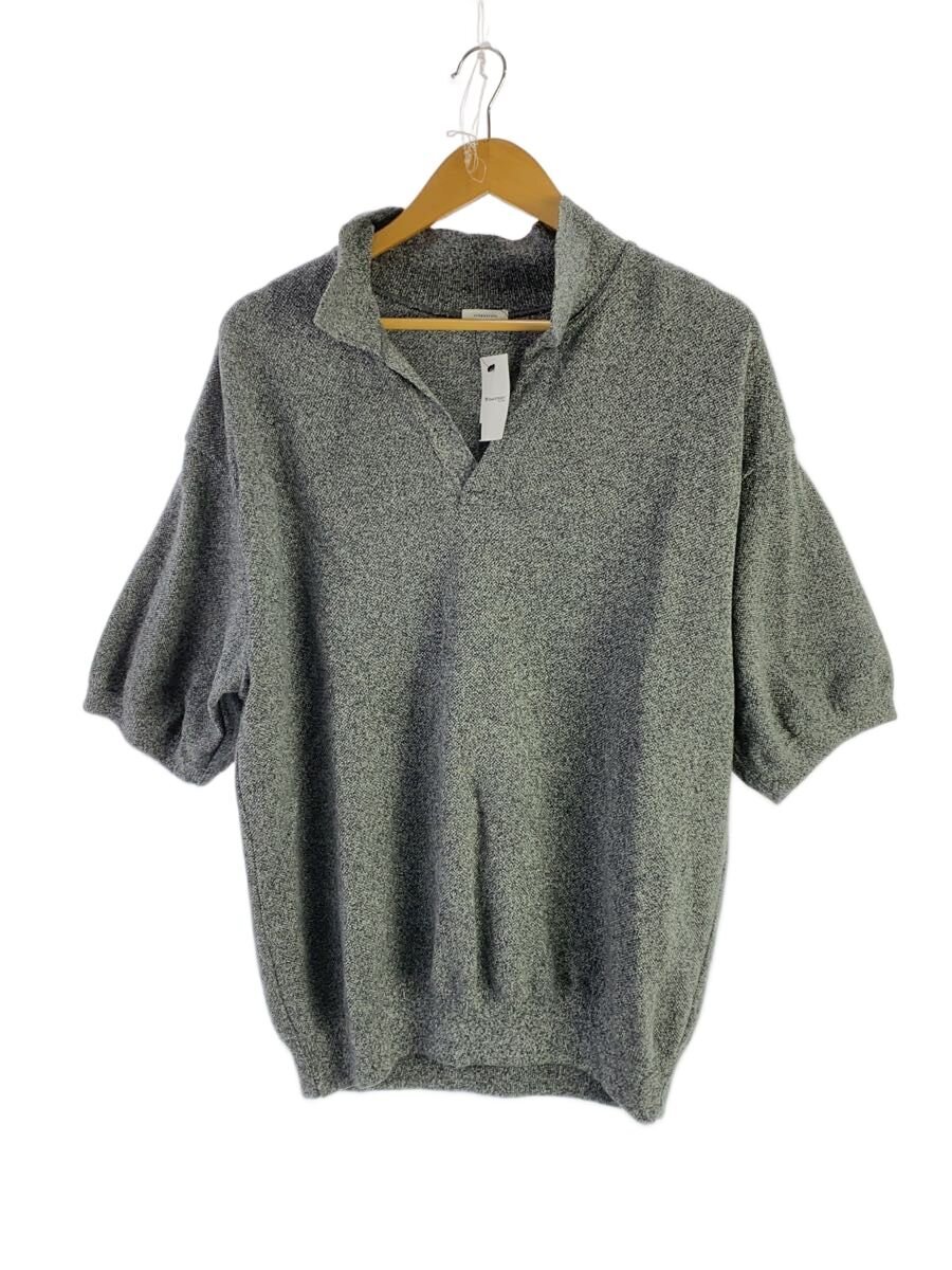 【中古】crepuscule◆Moss Stitch Polo/スポーツシャツ/1/綿織物/GRY/無地/2501-011//【メンズウェア】