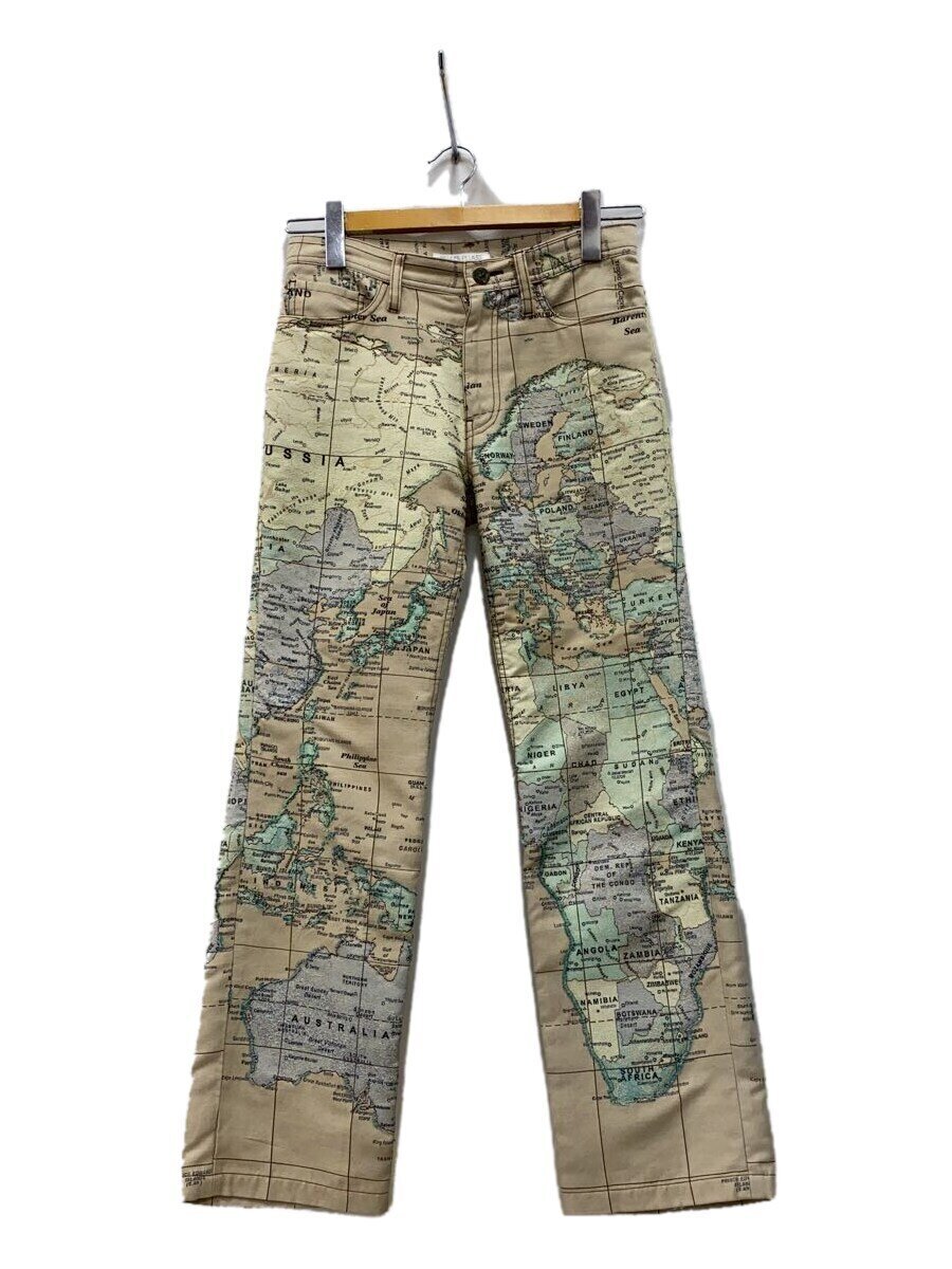 【中古】PLEATS PLEASE ISSEY MIYAKE◆08ss/World Map-Print Pants/1/綿織物/BEG/総柄/PP82-ZF852//【レディースお召しもの】