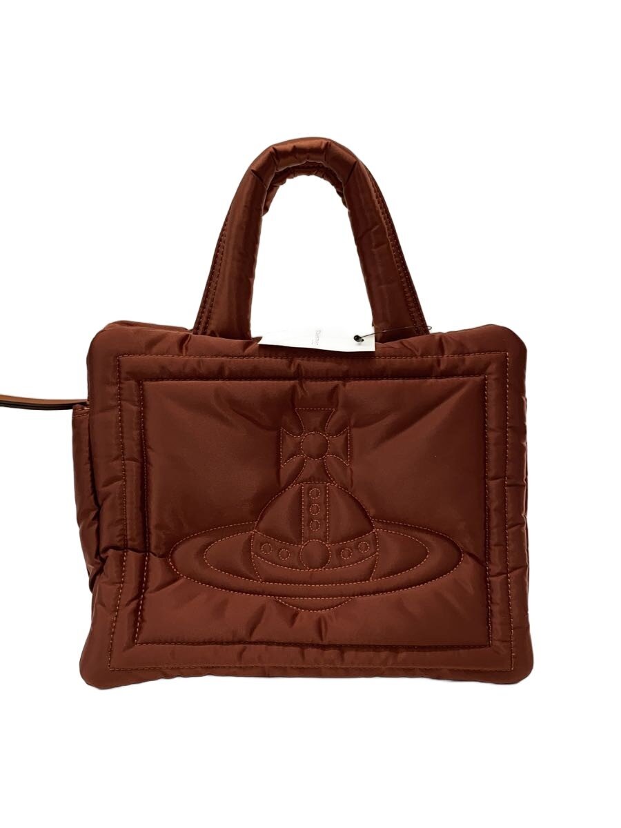 【中古】Vivienne Westwood◆ハンドバック/ナイロン/BRW/無地//【御徒面子】
