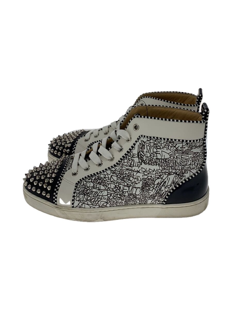 【中古】Christian Louboutin◆ハイカットスニーカー/40/WHT/1190397/LOU SPIKES ORLATO FLAT【シューズ】
