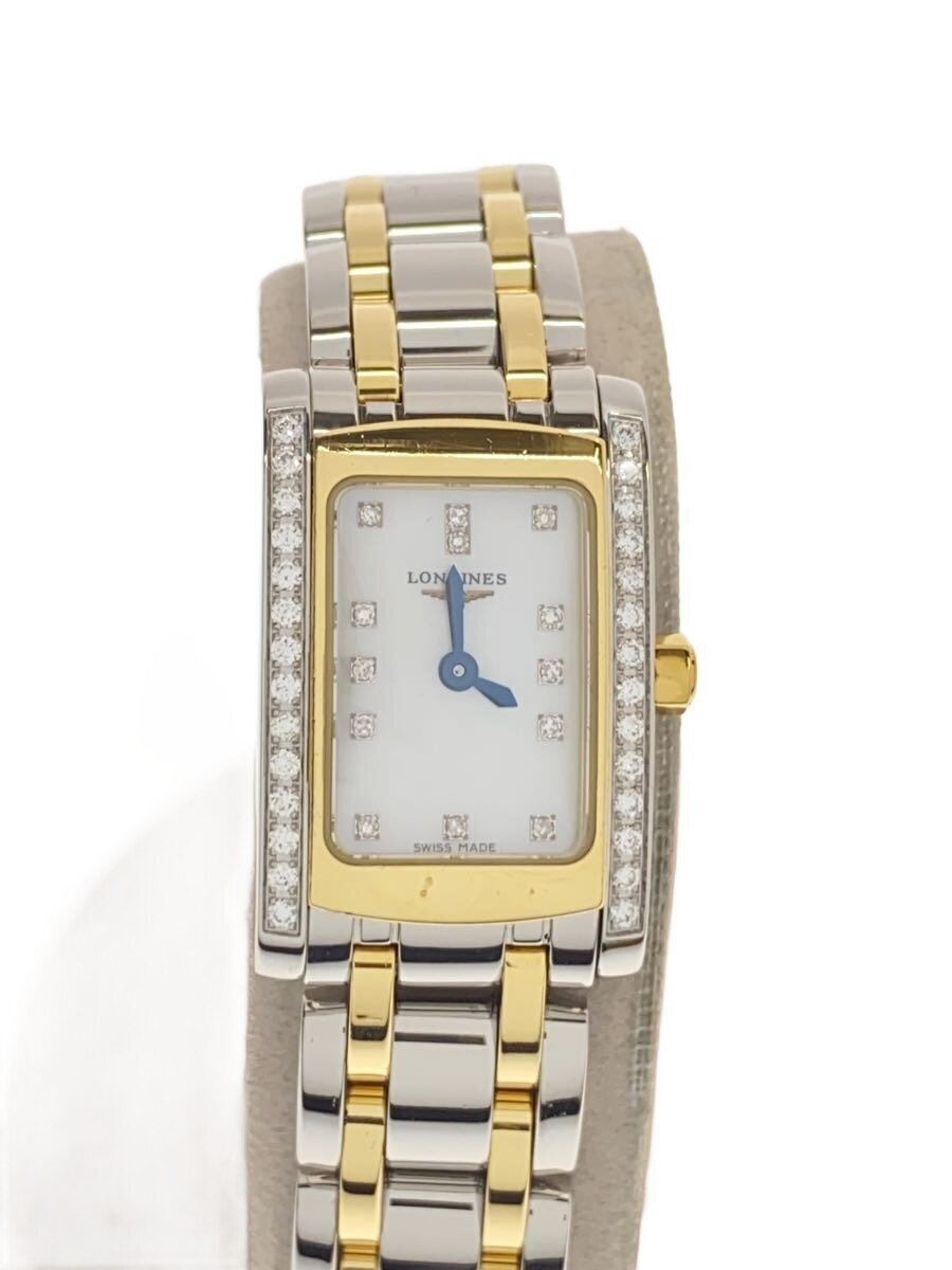 【中古】LONGINES◆石英ウオッチ/アナログ/ステンレス鋼/WHT/SLV【服飾雑貨他】