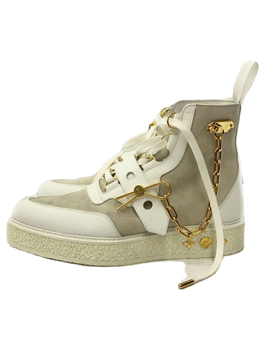 【中古】LOUIS VUITTON◆ルイヴィトン/LVクリーパーライン/アンクルブーツ/27糎/白いこと/BM1118//【シューズ】