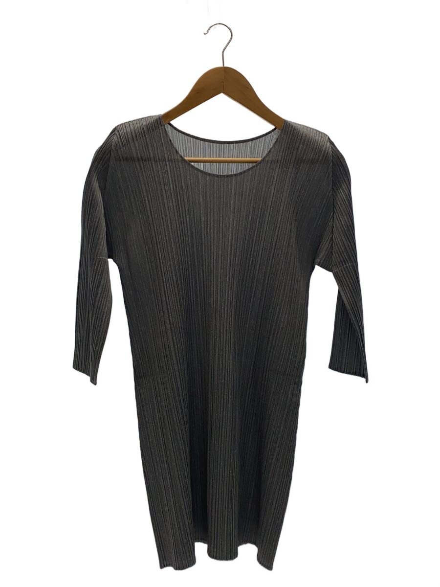【中古】PLEATS PLEASE ISSEY MIYAKE◆長袖カットソー/--/ポリエステル/GRY【レディース御召しもの】