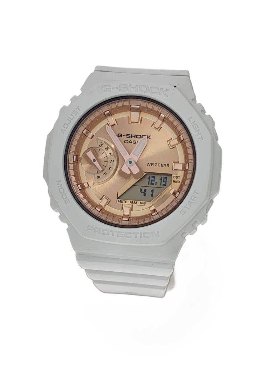 【中古】CASIO◆クォーツ腕時計_G-SHOCK/デジアナ/レザー/GLD/WHT【服飾雑貨他】|2nd STREET 店
