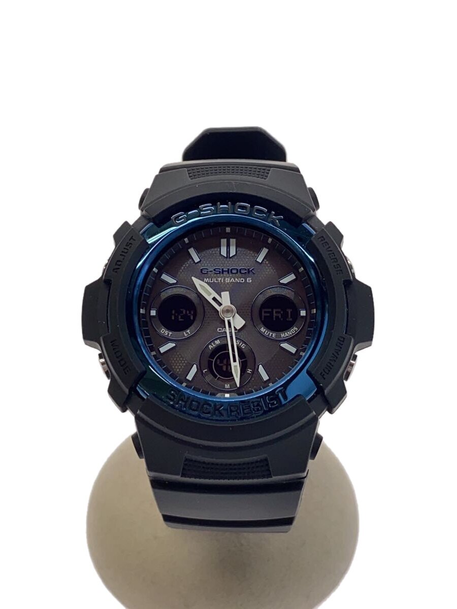 【中古】CASIO◆ソーラーウオッチ/G-SHOCK/デジアナ/天然ゴム/BLK/BLK/AMG-M100A【服飾雑貨他】