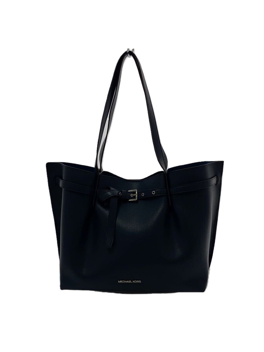 【中古】MICHAEL KORS◆トートバッグ/なめし革/NVY/無地/35S1SU5T7T【御徒面子】