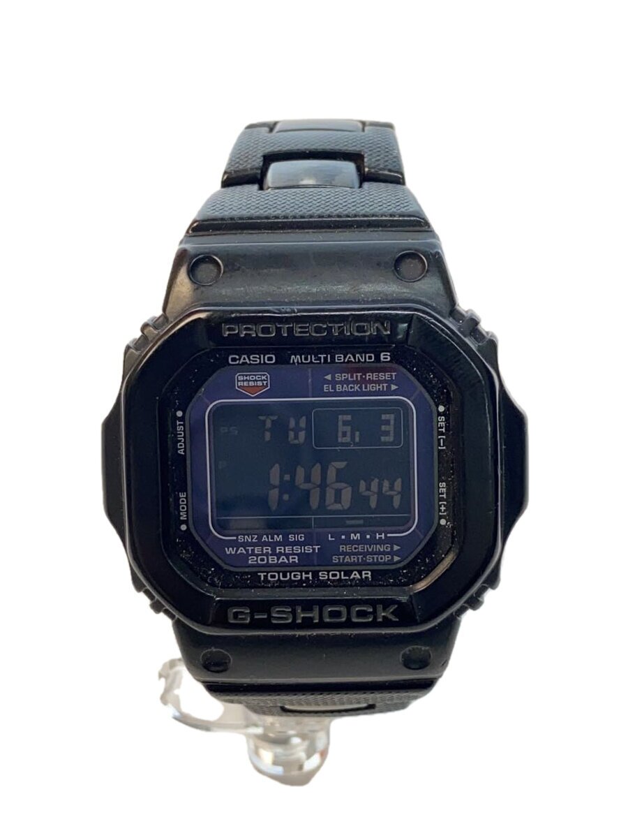 【中古】CASIO◆ソーラーウオッチ・G-SHOCK/デジタル/BLK/カシオ/黒いこと/黒【服飾雑貨他】