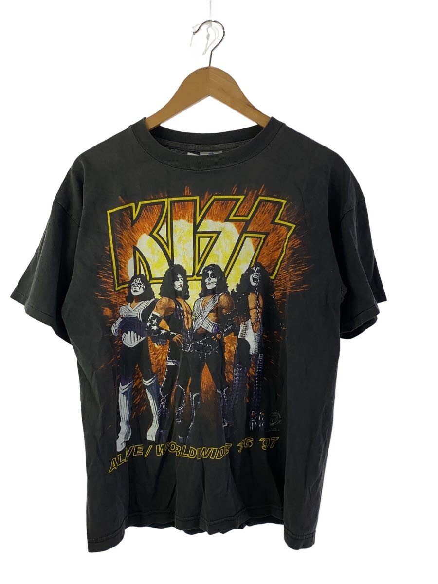 【中古】PYRAMID◆プルオーバー/L/綿織物/GRY/KISS/96年/シングル編み目【メンズウェア】