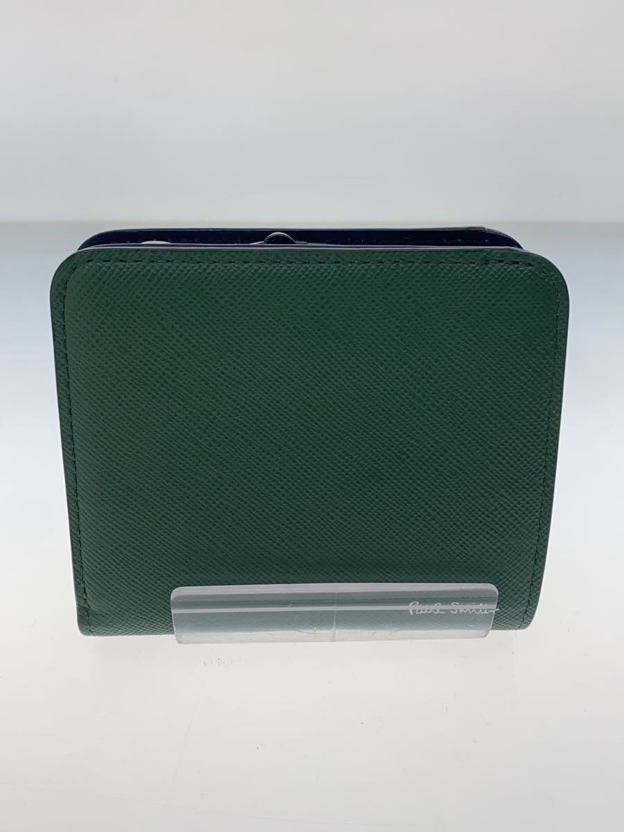 【中古】Paul Smith◆ブライトストライププラー/2つ折り財布/レザー/GRN/無地/メンズ【服飾雑貨他】｜2ｎｄ STREET 店