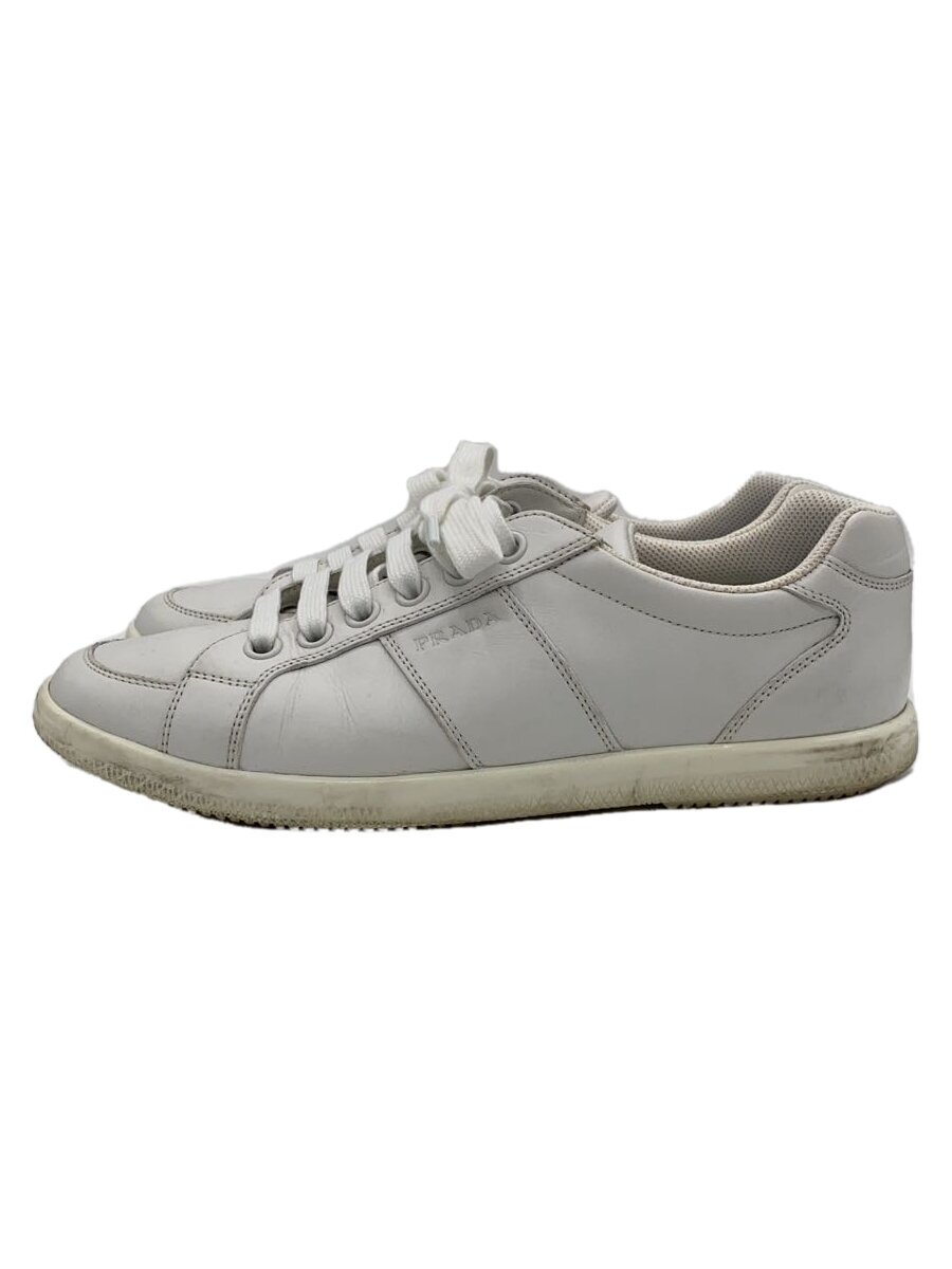 【中古】PRADA◆ローカットスニーカー/UK7.5/WHT【シューズ】
