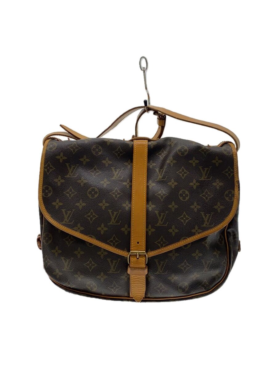 【中古】LOUIS VUITTON◆1)ソミュール30_モノグラム・帆布_BRW/M42256/PVC/BRW/茶【御徒面子】
