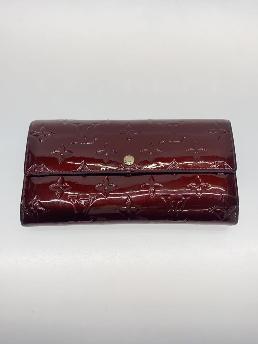 【中古】LOUIS VUITTON◆ポルト・フォイユ・サラ_モノグラム・ヴェルニ_BRD/エナメル/BRD/レディース【服飾雑貨他】