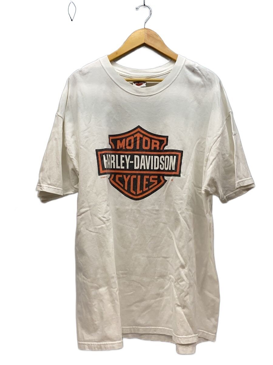 【中古】HARLEY DAVIDSON◆プルオーバー/2000年/2XL/綿織物/WHT/刷り上げる【メンズウェア】